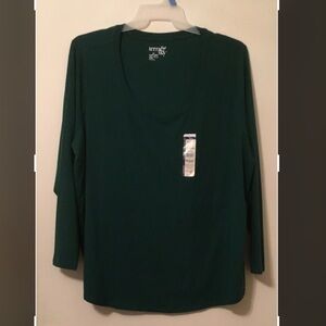 Terra & Sky Green Long Sleeve Blouse